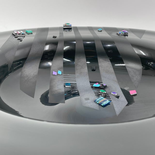 Glass Late 20th Century David Garcia Postmodern Fused Art Glass Charger Display Bowl For Sale - Image 7 of 9