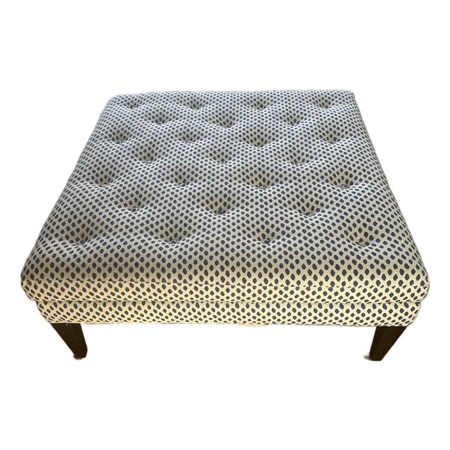 Upholstered Tufted Cocktail Ottoman For Sale