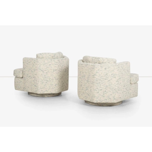 Pair of Hexagonal Swivel Lounge Chairs Attributed to Harvey Probber For Sale In Chicago - Image 6 of 12