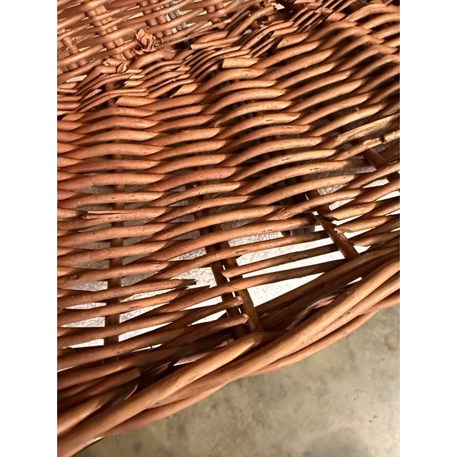 Vintage Wicker French Market Basket With Bicycle Mount & Carrying Handle For Sale - Image 11 of 12
