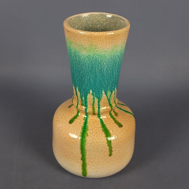 Modernist Beige, Green and Blue Ceramic Vase by Benito Balducci Rimini, 1960s For Sale - Image 13 of 13