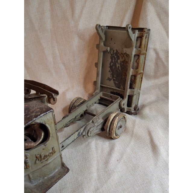 Metal Antique Arcade Cast Iron Mack Ac Dump Truck Large 11.5" Original Paint 1925 For Sale - Image 7 of 18