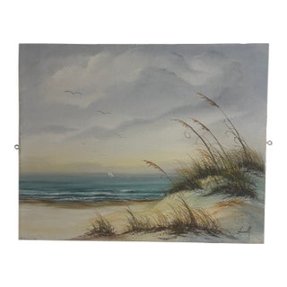 Vintage Seascape Painting on Canvas For Sale