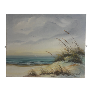 Vintage Seascape Painting on Canvas