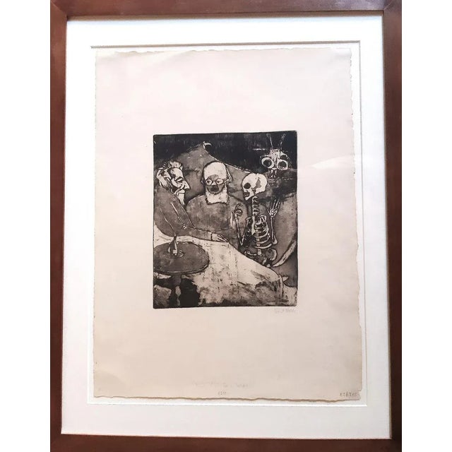 Patient, Doctor, Death and Devil - Etching and Aquatint by E. Nolde, 1911 1911 For Sale - Image 5 of 6
