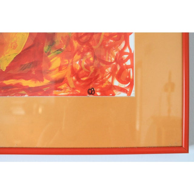 Mid-Century Modern Colored Framed Vintage Painting For Sale - Image 3 of 12