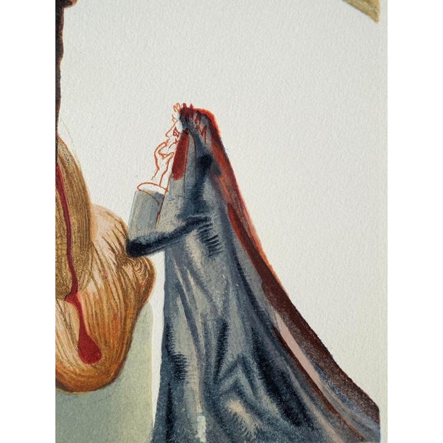 Modern Salvador Dali, Les Trompeurs, Woodcut For Sale - Image 3 of 6