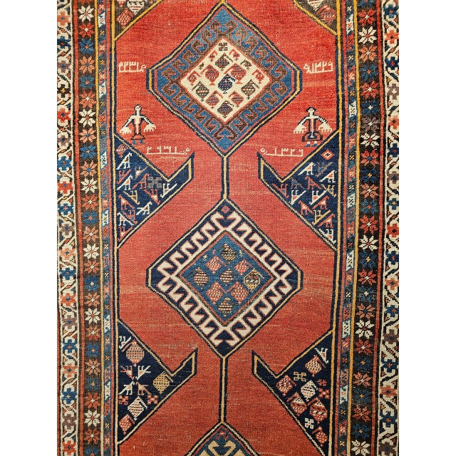 "Vintage Persian Kurdish Bidjar runner, meticulously hand-knotted in the early 1900s. This Bidjar runner features a...