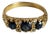 Vintage 18ct Yellow Gold Sapphire and Diamond Three-Stone Ring, 1976 For Sale
