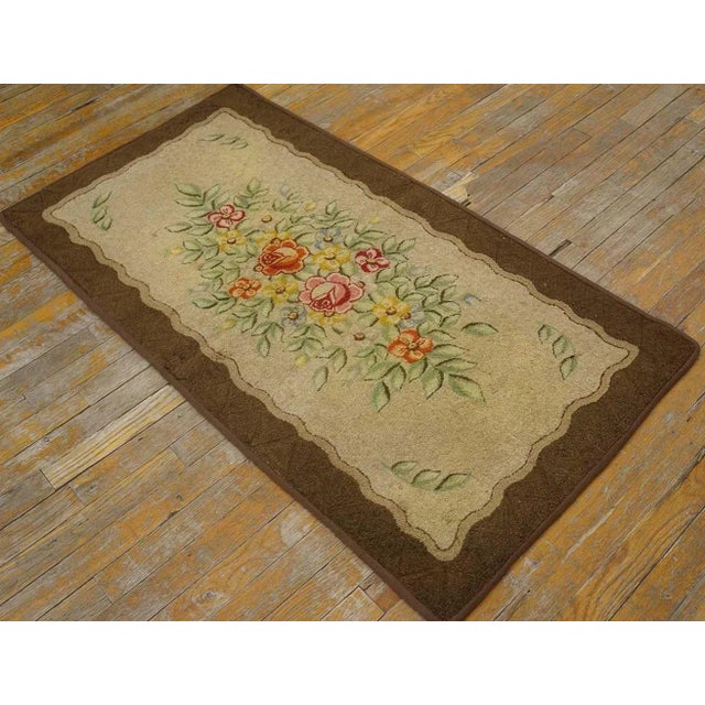 Antique American Hooked rug, size: 2'3" x 4'6". General Rug Type: North & South American Specific Rug Type: American...