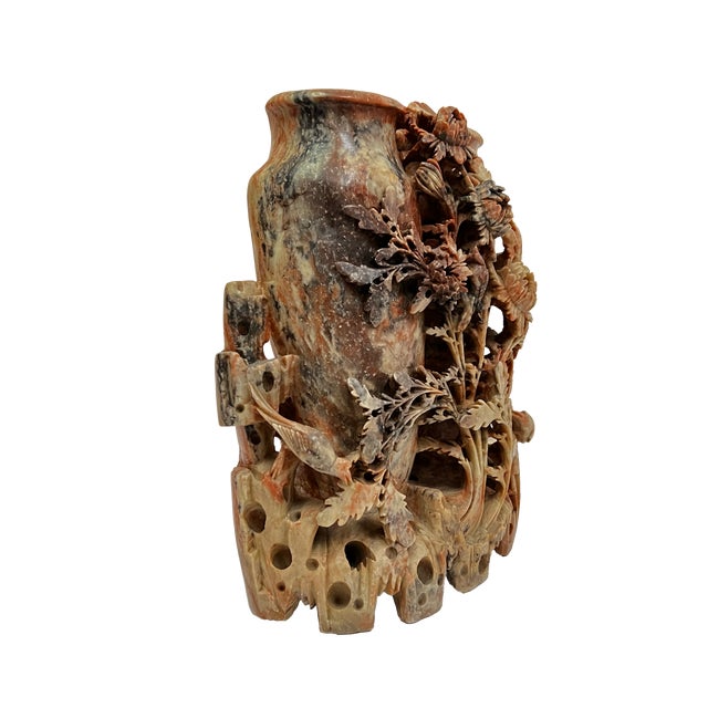 Chinese 19th Century Soapstone "Double Vase" For Sale - Image 3 of 9