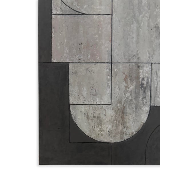2020s Contemporary Geometric Abstract Oil and Cold Wax Painting Neutral Colors by Stephen Cimini For Sale - Image 5 of 8