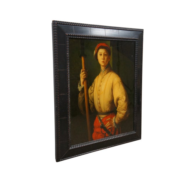 Realism Portrait of Halberdier Cosimo De Medici Soldier Oil Painting After Pontormo 30" For Sale - Image 3 of 12