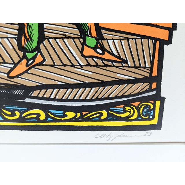 Commedia Dell'Arte Signed Limited Edition Serigraph by Marius Sznajderman, 1983 For Sale - Image 4 of 15