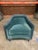 Modern Caracole Modern Double Edge Accent Chair in Rich Teal Velvet For Sale - Image 3 of 10