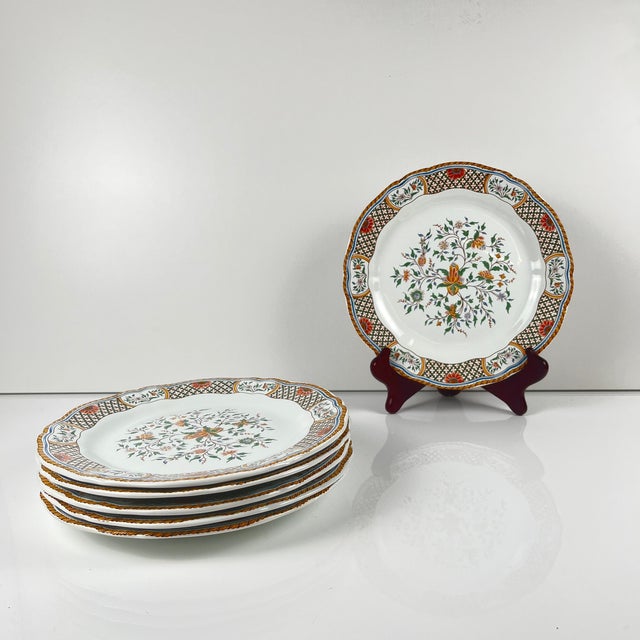 Vintage Dessert Plates with Rouen Sainfoin Pattern from Gien, 1990, Set of 6 For Sale - Image 6 of 10