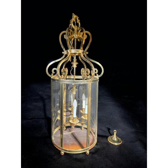 Large Decorative Gilt Bronze Lantern, 1950s For Sale - Image 13 of 15