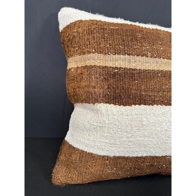 Turkish Hemp Pillow Cushion Natural Beige Brown Cushion Cover 20"x20" #30604 Enhance your home decor with our Kilim Pillow...