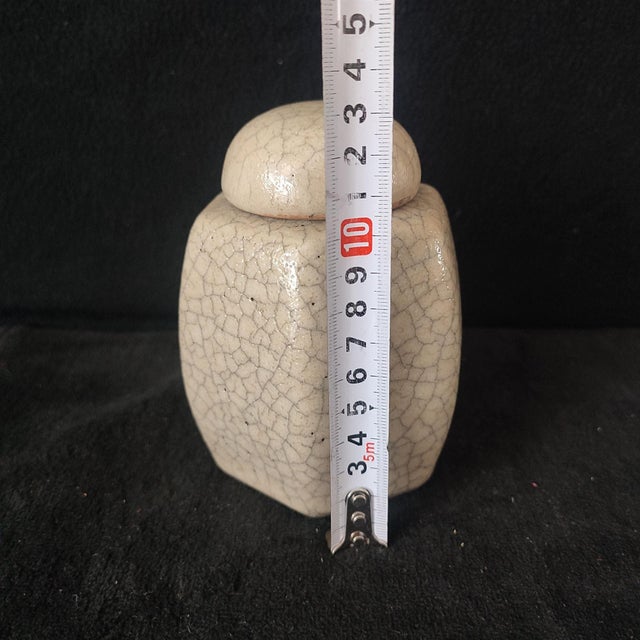 Chinese Ceramic Pot,Ge Ware Crackle Glaze Celadon Tea Jar For Sale - Image 9 of 10