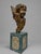 19th Century, Italian Giltwood Winged Cherub Fragment on Faux Marbleized Base For Sale - Image 4 of 11