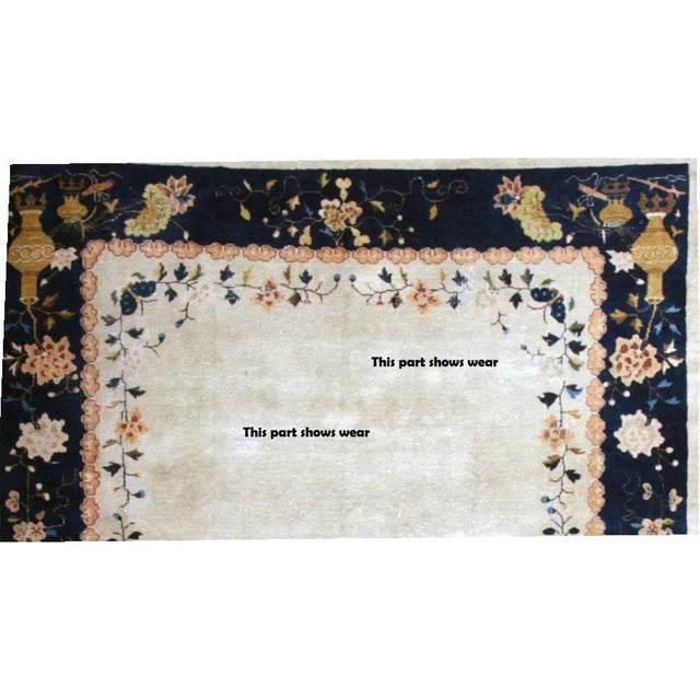 1930s Vintage 8' X 10' Plain Field Art Deco Chinese Rug For Sale - Image 9 of 10