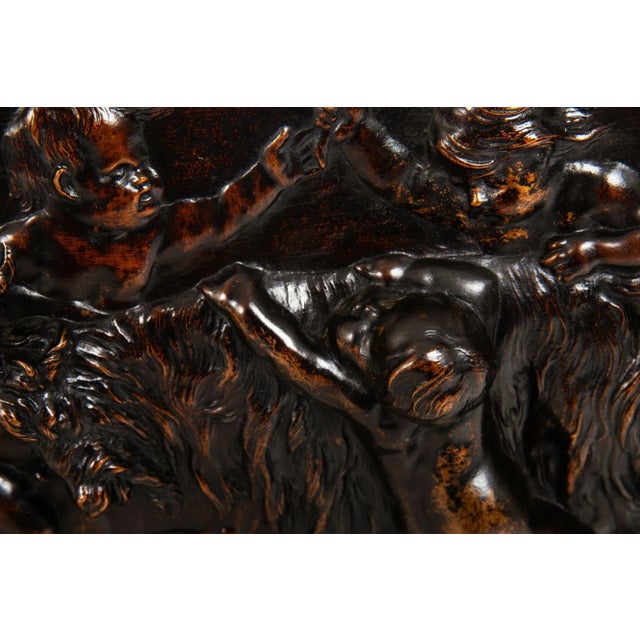 Baroque Rare 18th Century Bachanalia Plaque of Putti Tormenting Goat After Duquesnoy For Sale - Image 3 of 16