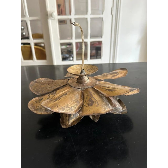 Brass Lotus Wall Light from Maison Jansen, 1970s For Sale - Image 9 of 10
