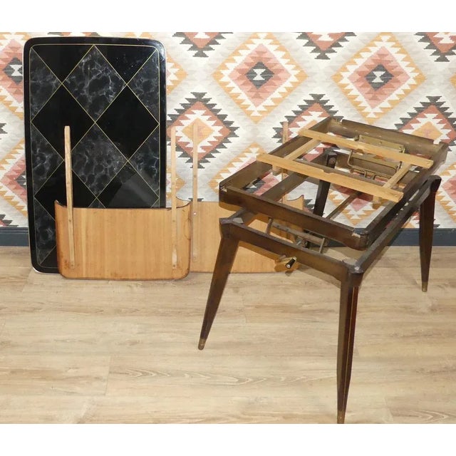Adjustable Multifunctional Patterned Coffee Table in Glass, 1960s For Sale - Image 12 of 13