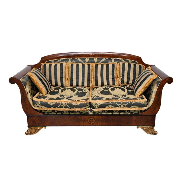 Wood French Empire Mahogany Loveseat For Sale - Image 7 of 13
