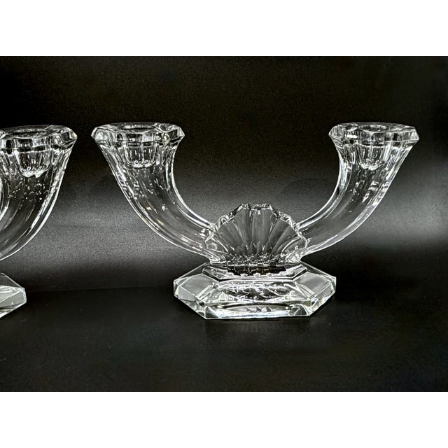 1950s Imperial Crystal Twin-Arm Candelabra from Val Saint Lambert, Belgium, 1950s, Set of 2 For Sale - Image 5 of 18