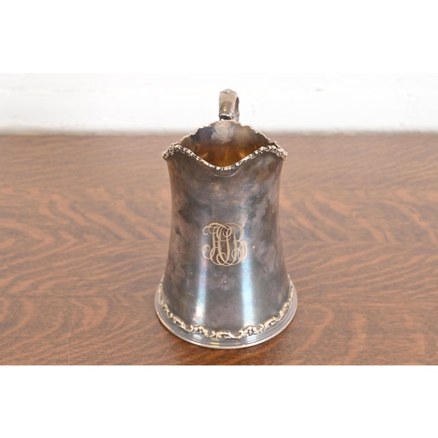 Victorian Tiffany & Co. Antique Victorian Silverplate Repoussé Pitcher For Sale - Image 3 of 15