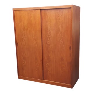 Danish Teak Wardrobe with Drawers, 1960s For Sale