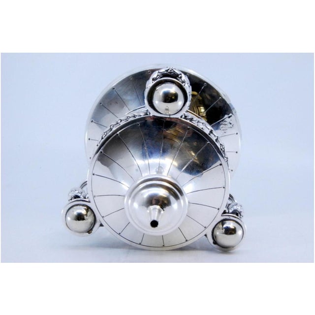 Silver Perfume Bottle with Round Base and Cord Application For Sale - Image 4 of 10