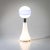 Floor lamp made of frosted glass body with metal mounting and blue striped inclusion. The lamp was designed by Carlo Nason...