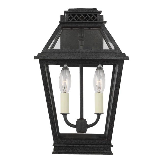 Chapman & Myers by Visual Comfort Studio Falmouth Small Outdoor Wall Lantern, Slate Gray For Sale