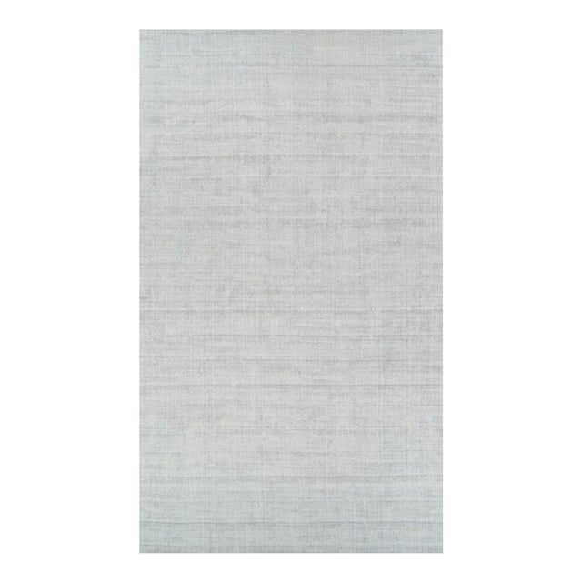 Rug & Kilim’s Oversized Textural Rug in Light Gray and Blue Tones & Striae -11x19 For Sale