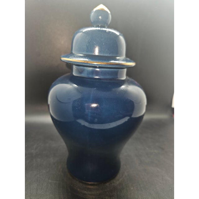 Toyo Kiku Cobalt Blue Lidded Ginger Jar