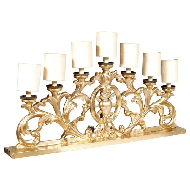 Wood 18th Century Baroque Seven Light Candelabra from Scuola del Brustolon For Sale - Image 7 of 10