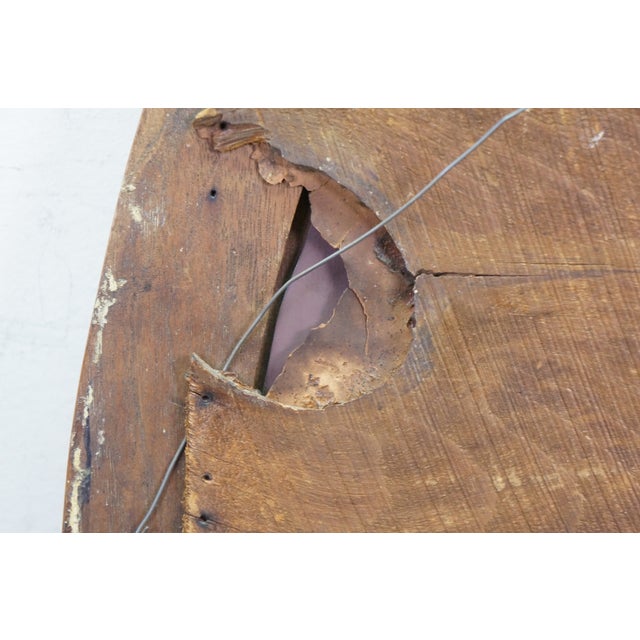 Antique Victorian Mahogany Oval Vanity Wishbone Dressing Wall Mirror 28" For Sale - Image 9 of 11