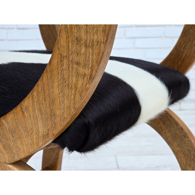 Danish Highback Armchair in Cowhide and Oak, 1960s For Sale - Image 17 of 18