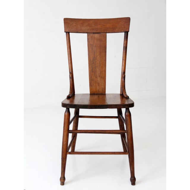 Antique American Splat Back Wood Chair For Sale - Image 6 of 10