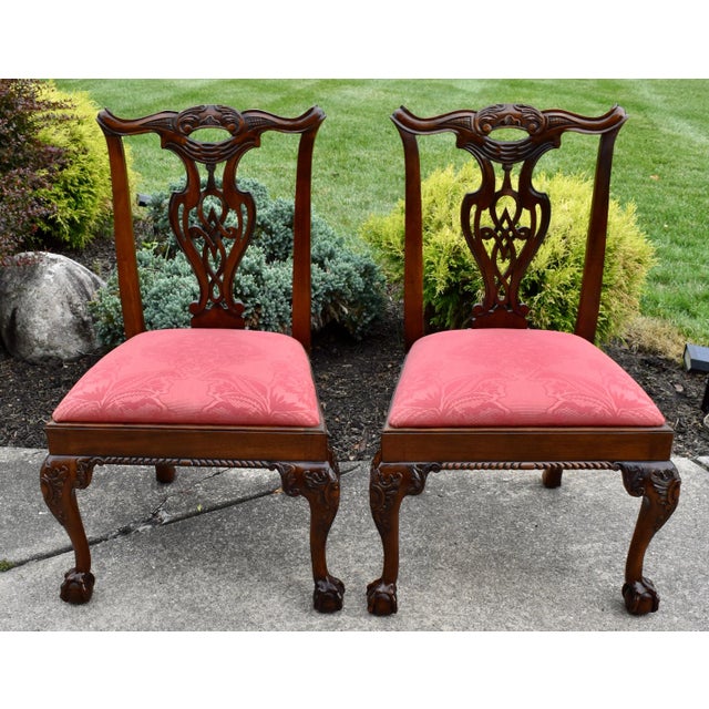 Henredon Chippendale Mahogany Dining Chairs Vintage Ball & Claw Set of 2 For Sale In Philadelphia - Image 6 of 18