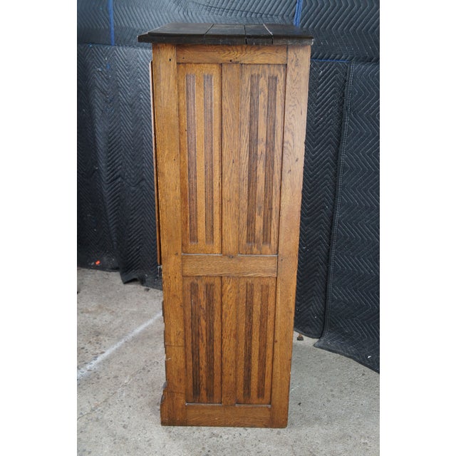 Antique Harvard Company Quartersawn Oak Dental Cabinet Curio Showcase Display For Sale - Image 11 of 14