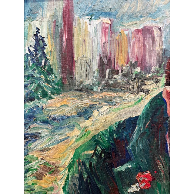 Dark Green 1940s Expressionist Impasto Oil Painting Signed r.l. Marshall For Sale - Image 8 of 11