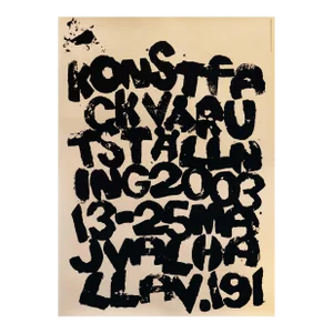 2003 Swedish Performance Poster, Varutställning (Design Objects), Konstfact