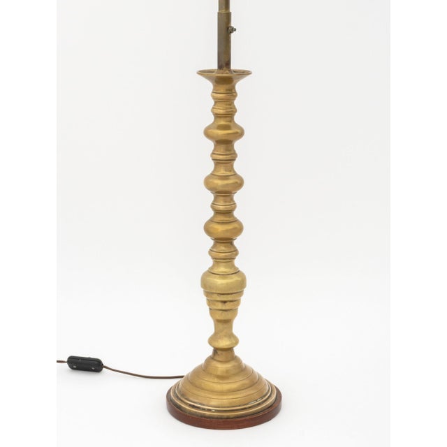 Dutch Brass Candlestick Mounted as a Table Lamp For Sale - Image 4 of 5