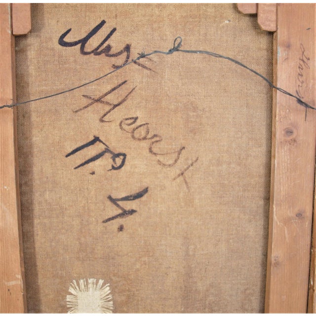 Blue Antique 1800’s Continental Painting of Young Costumed Girl For Sale - Image 8 of 9