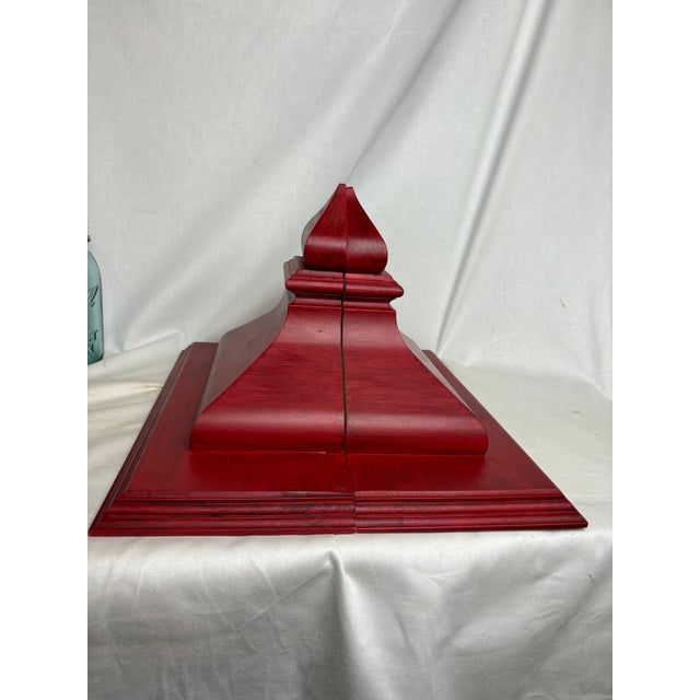 Boho Chic Pair of Red Corbels For Sale - Image 3 of 8
