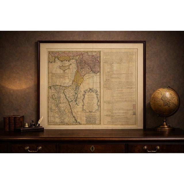This original 18th-century engraved map titled Regni Davidici et Salomonaei Descriptio Geographica was created by Johann...
