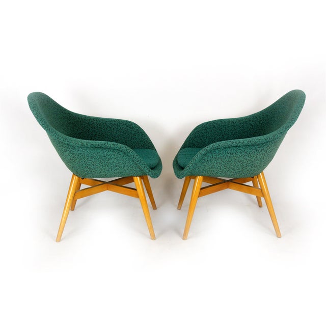 Pair of original mid-century armchairs designed by Miroslav Navrátil and produced by Tatra Nábytok in Czechoslovakia in...